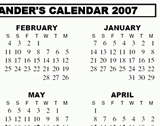 Achteruit kalender voor linker-handers
